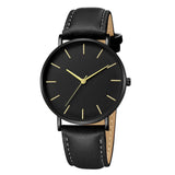 Relógio Masculino Elegante Pulseira de Couro EvolutionLifestyle.Store Dourado 