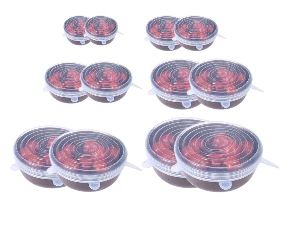 Tampa de silicone Multiuso® Tampa Silicone - Casa e Decorações 015 EvolutionLifestyle.Store 12 peças Branca 